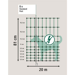 Ako CampingNet 20m X 80cm Green Double Pin