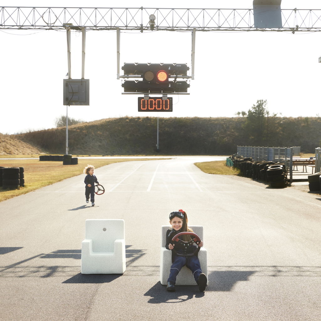 KlipKlap KK Kids Chair XL, Sand bouclé w. sand