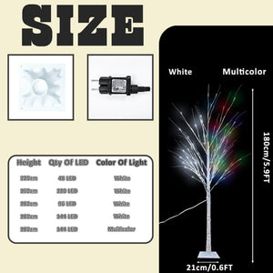 Artificial Tree 180 cm with LED Lighting – Birch Decoration