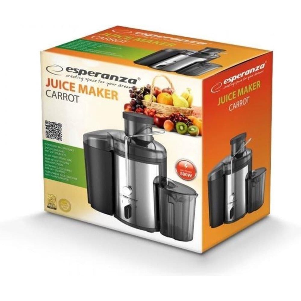 Esperanza Carrot EKJ002 Juicer Black, Stainless Steel 500 W