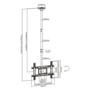 Prokord Large Ceiling Mount for TVs and Displays