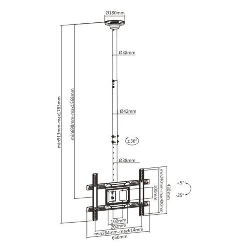 Prokord Large Ceiling Mount for TVs and Displays