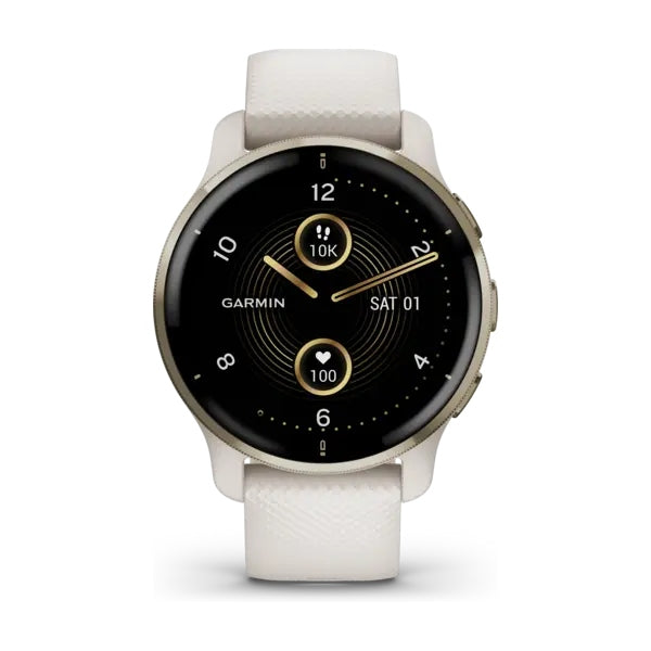 Garmin Venu 2 Plus White with cream gold band