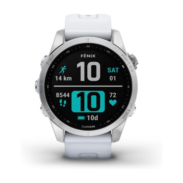 Garmin Fenix 7S Silver with Whitestone Band