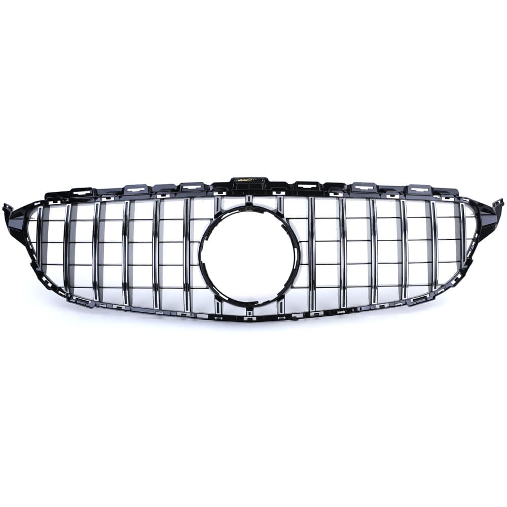 Car Grille for Mercedes C-Class W205 S205 13-18, Gloss Black/Chrome