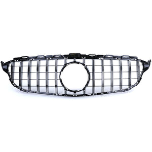 Car Grille for Mercedes C-Class W205 S205 13-18, Gloss Black/Chrome