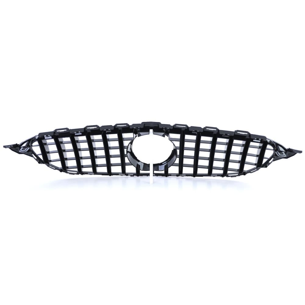 Car Grille for Mercedes C-Class W205 S205 13-18, Gloss Black/Chrome