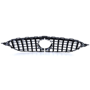 Car Grille for Mercedes C-Class W205 S205 13-18, Gloss Black/Chrome
