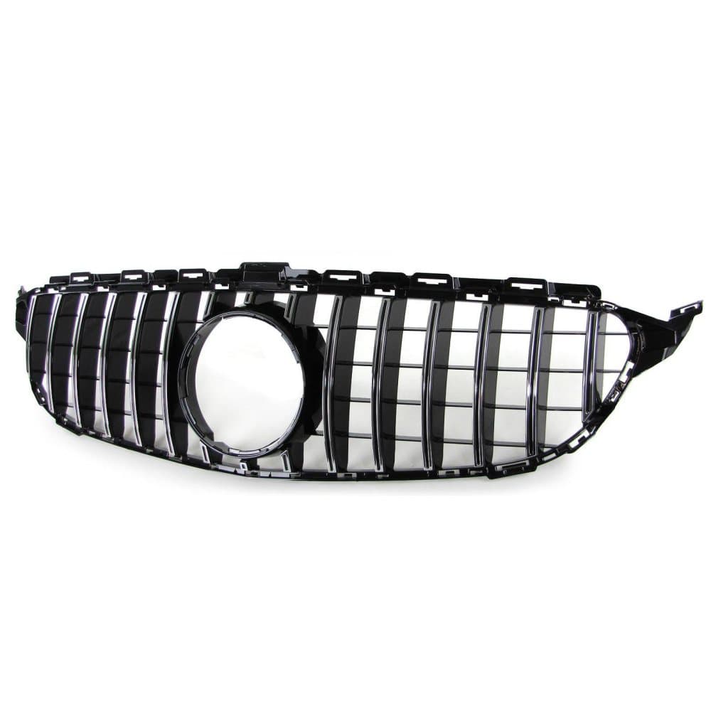 Car Grille for Mercedes C-Class W205 S205 13-18, Gloss Black/Chrome
