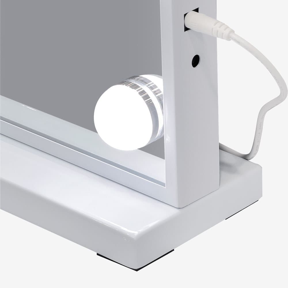 Fenchilin Hollywood Mirror Makeup Mirror with Dimmable Three Light Modes, Tabletop and Wall Mount, White, 58 x 46cm