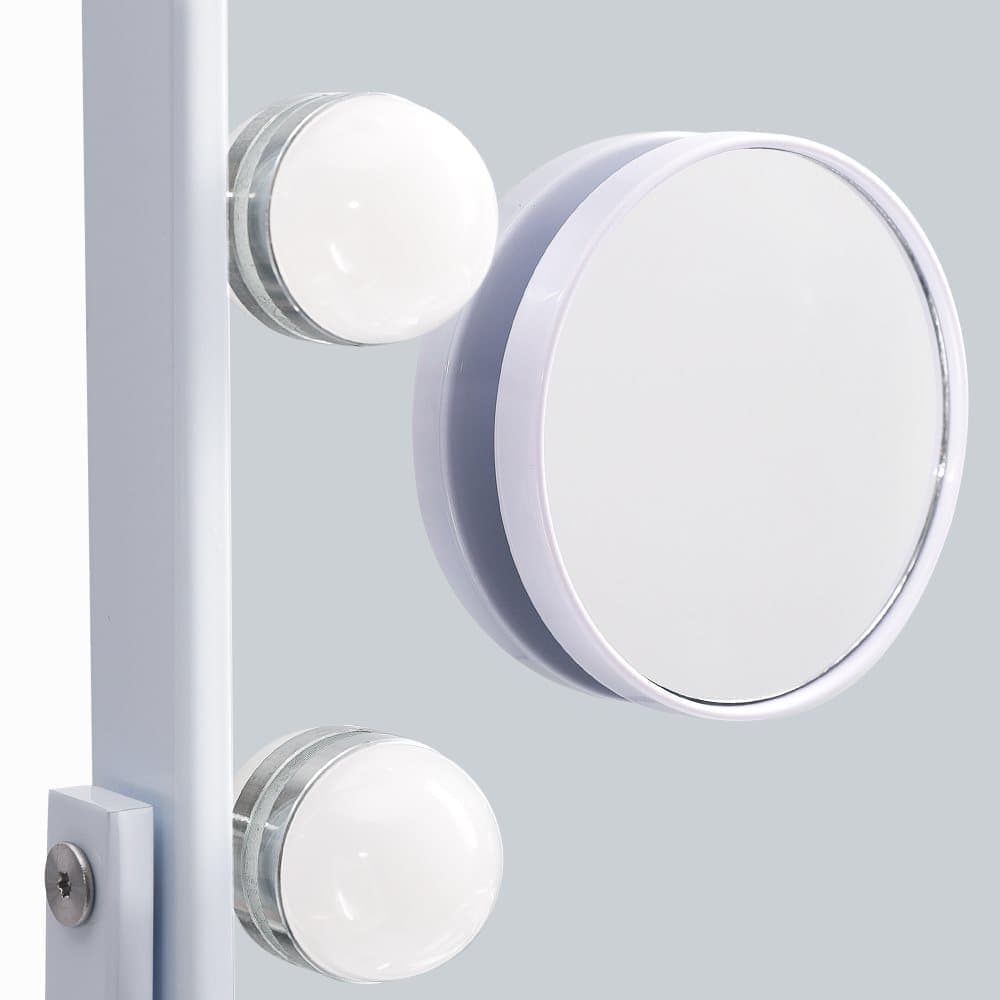 Fenchilin Hollywood Makeup Mirror with Light, Magnification, 360° Swivel, Table Top, White, 30 x 41 cm