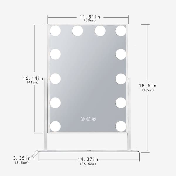 Vanitii Hollywood Vanity Mirror with 12 Dimmable Bulbs