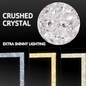 Fenchiliin Large Hollywood Makeup Mirror with Lights and Crystal Finish, White 80x58 cm