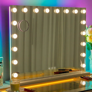 Fenchiliin Hollywood Makeup Mirror with Lights, White 80 x 58cm