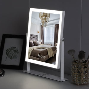 Fenchilin Hollywood makeup mirror with lighting and touch function, 360° rotatable tabletop, 25 × 30cm