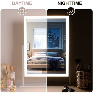 Fenchilin Hollywood makeup mirror with lighting, Bluetooth, 360° rotatable tabletop mirror, white, 30 × 41cm