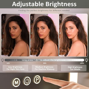 Fenchilin Hollywood Makeup Mirror with Lighting, 360° Rotatable, 30 × 41cm, White