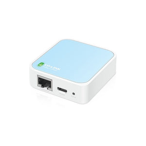 TP-Link TL-WR802N, Compact Wireless Router, 802.11n, White/Light Blue