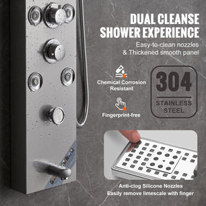 Shower Panel Tower System, 6 Modes, Hydropower, LED, Stainless Steel