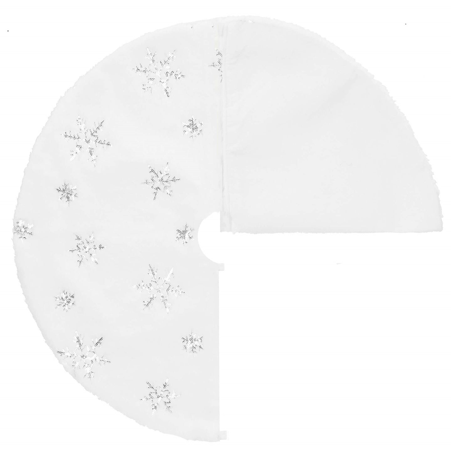 Christmas Tree Mat Springos CA1051, White/Silver, 90 cm, Polyester