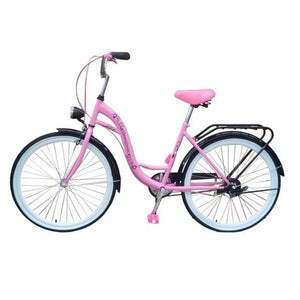 Viking Choice 26-inch Girls' City Bike Single Speed, Pink