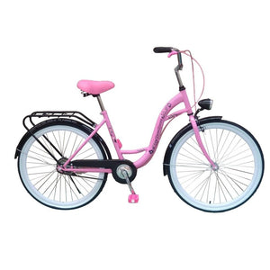 Viking Choice 26-inch Girls' City Bike Single Speed, Pink