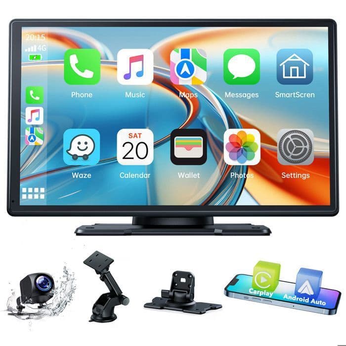 Campark 9'' Wireless Carplay Car Radio with Apple CarPlay and Android Auto