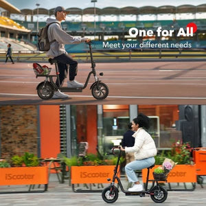 iScooter i12 City Electric Scooter, Black