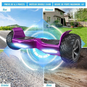 RCB Hummer 8.5 All Terrain Hoverboard, Chrome Purple