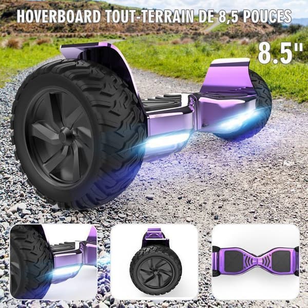 RCB Hummer 8.5 All Terrain Hoverboard, Chrome Purple