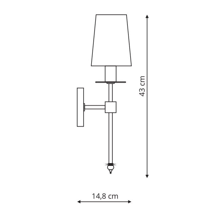 Luminaire Wall Light Prestige Casoli LP-2118/1W, 40 W, E14