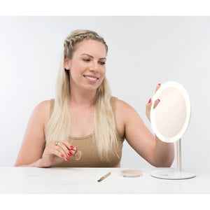 Cosmetic mirror ETA Cosmetic Mirror, with lighting, freely standing, 26 cm x 30.5 cm, white