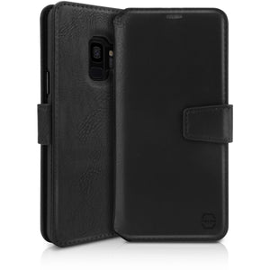 Cirafon Flip Cover for Samsung Galaxy S9 with Card Slots, Black