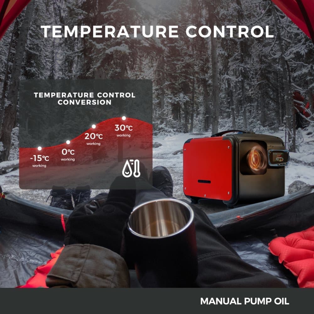 Sunster 8KW Diesel Air Heater with LCD Display & Remote Control, 12V, 5L Tank, for Car, Truck, Van, Boat