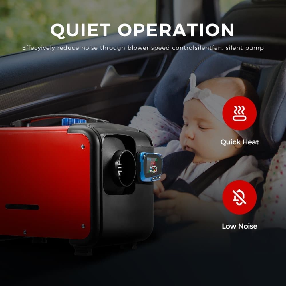 Sunster 8KW Diesel Air Heater with LCD Display & Remote Control, 12V, 5L Tank, for Car, Truck, Van, Boat