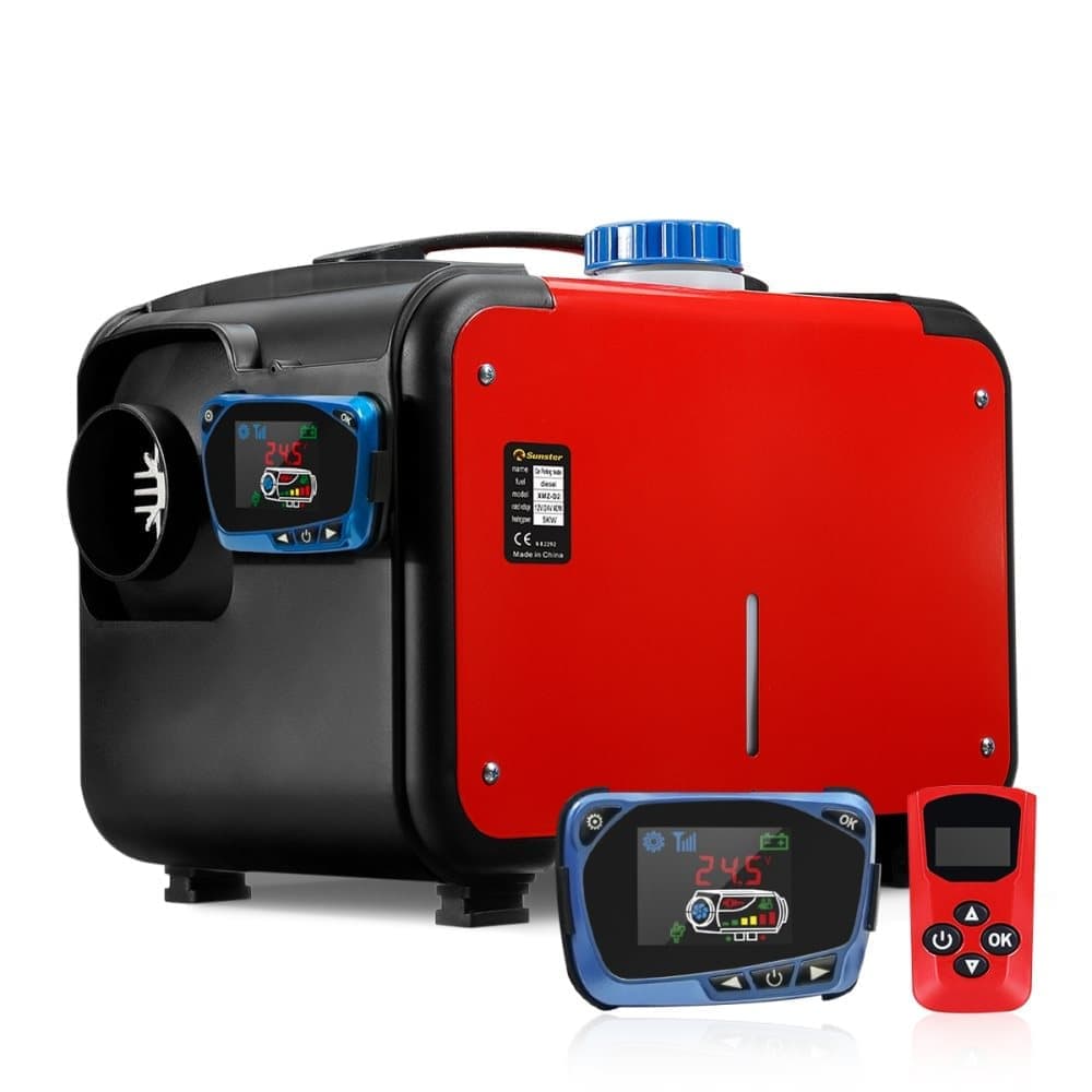 Sunster 8KW Diesel Air Heater with LCD Display & Remote Control, 12V, 5L Tank, for Car, Truck, Van, Boat