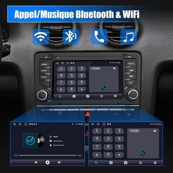 Awesafe Android 12 Car Radio for Audi A3 8P S3 RS3 Sportback 2GB+32GB , 7-inch Touchscreen