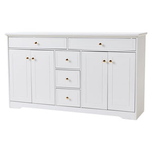 Sideboard with 5 Drawers and 4 Doors 150x40x85cm, White MDF Cabinet