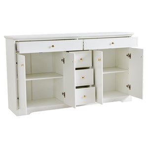 Sideboard with 5 Drawers and 4 Doors 150x40x85cm, White MDF Cabinet