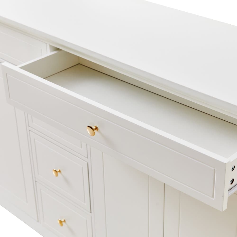 Sideboard with 5 Drawers and 4 Doors 150x40x85cm, White MDF Cabinet