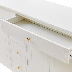 Sideboard with 5 Drawers and 4 Doors 150x40x85cm, White MDF Cabinet