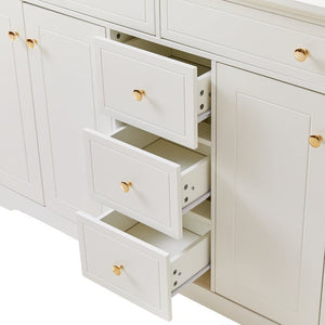 Sideboard with 5 Drawers and 4 Doors 150x40x85cm, White MDF Cabinet