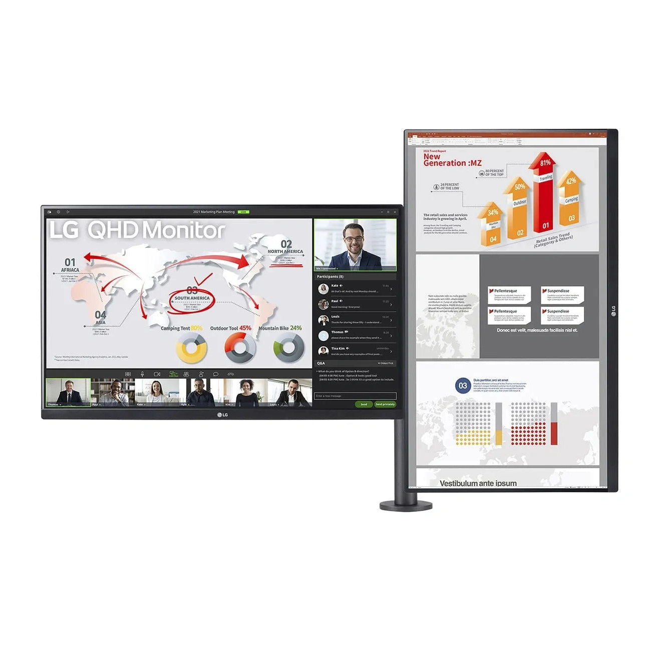 LG 27QP88DP-BS Ergo Dual Monitor