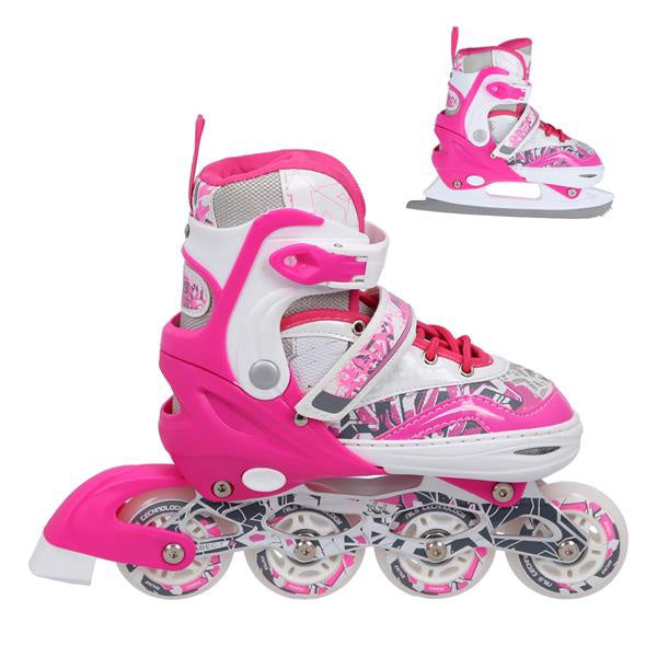 Roller skates Nils Extreme NH10927 2in1, white/pink, 39-42