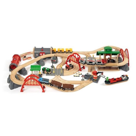 BRIO World 33052 - Rail & Road - Deluxe Track Set, Large Box