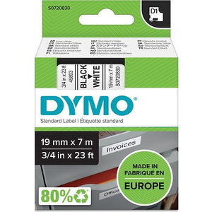 DYMO D1 Label Tape 19mm x 7m – Black on White