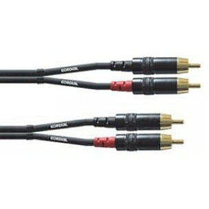 Cordial 2 x RCA Male to 2 x RCA Male Cable, 1.5 m