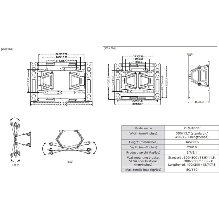 LG OLW480 42-77"Wall Mount