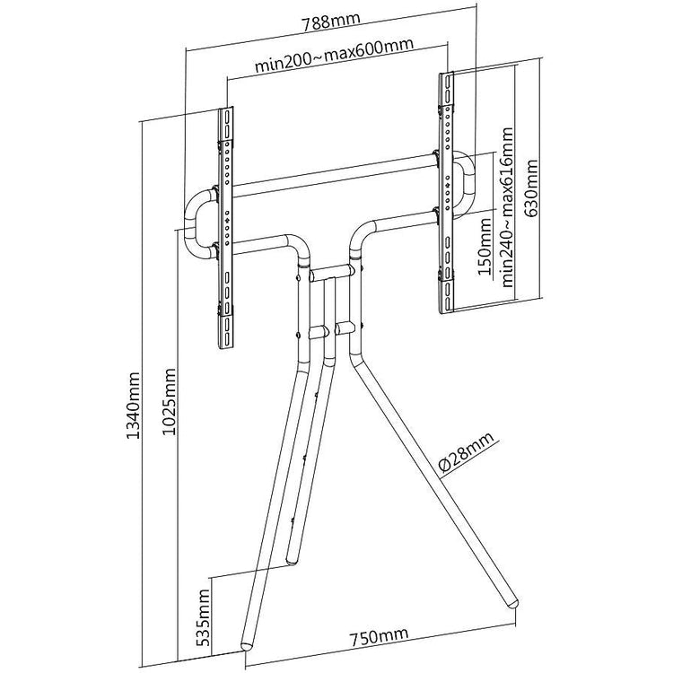 Mozi Art Series FS-3 Floor Stand for 49 - 70" TVs