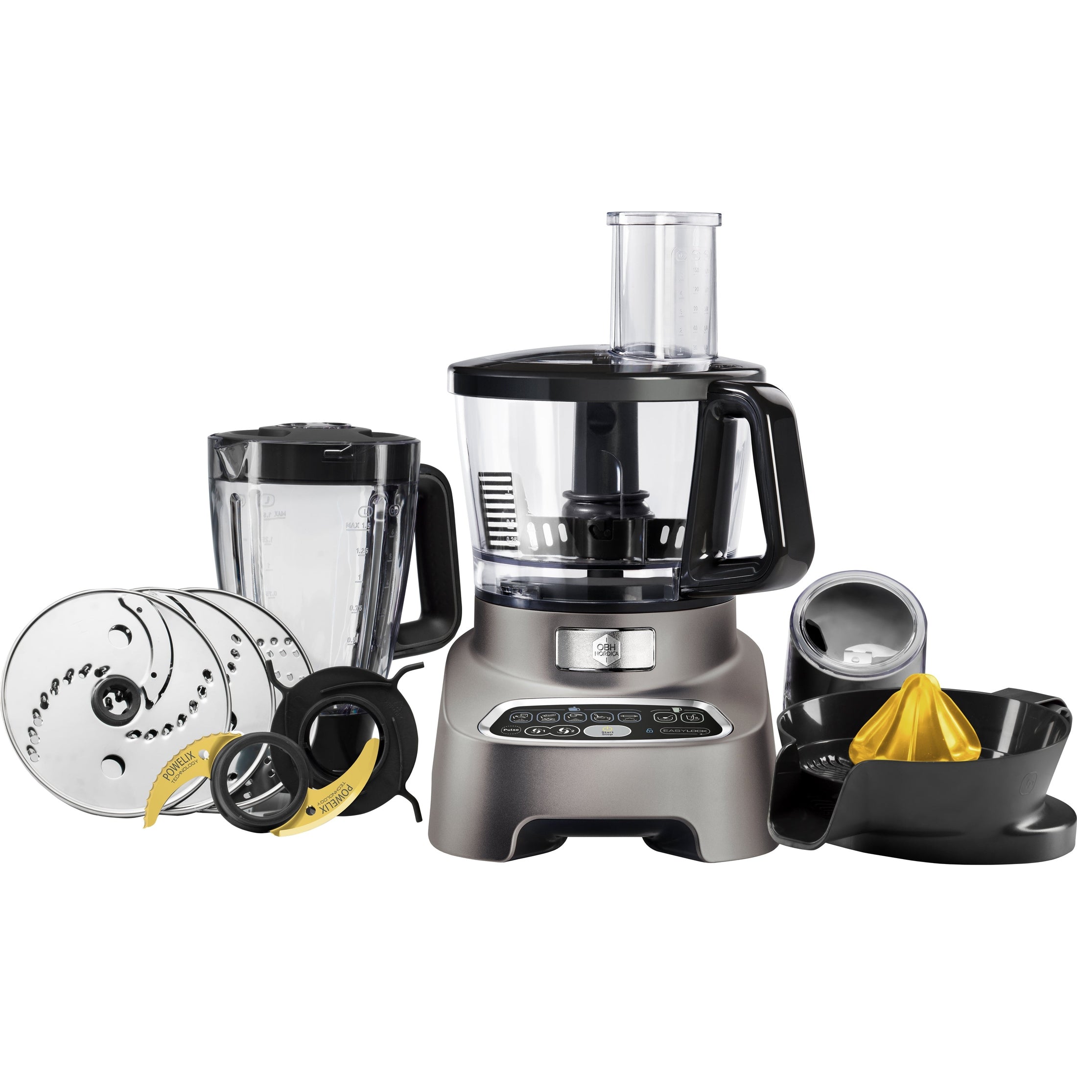 OBH Nordica Double Force Pro Digital Food Processor, Grey